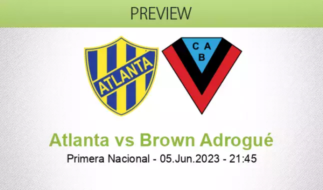 CA Atlanta vs Brown de Adrogué predictions and stats - 05 Jun 2023